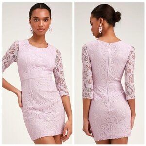 Lulus All For You lace dress in lavender